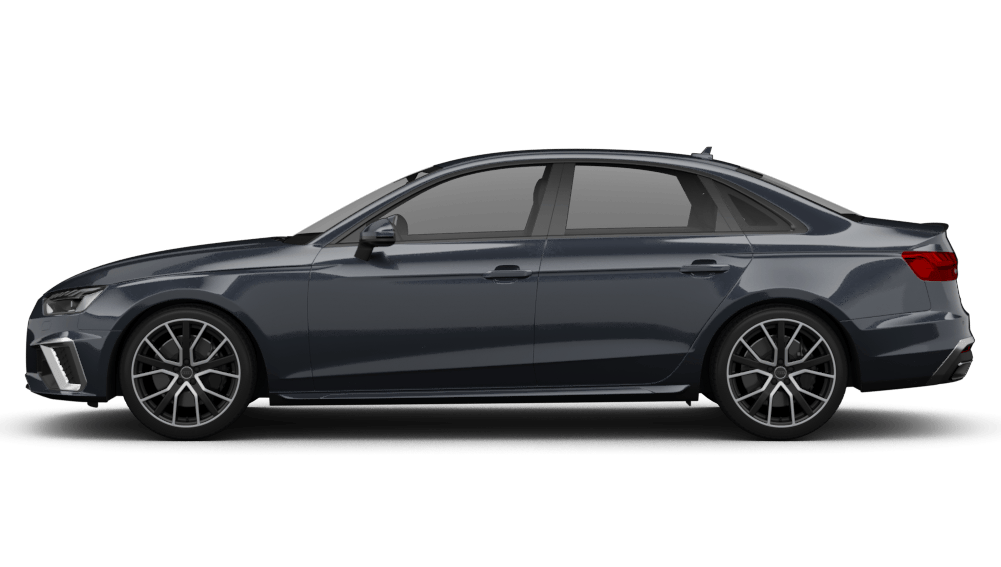 Audi A4 Limousine in Dunkelgrau, seitliche Ansicht