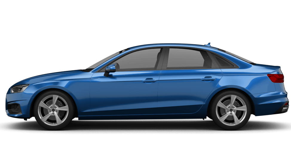Audi A4 Quattro S Tronic in Blau, seitliche Ansicht