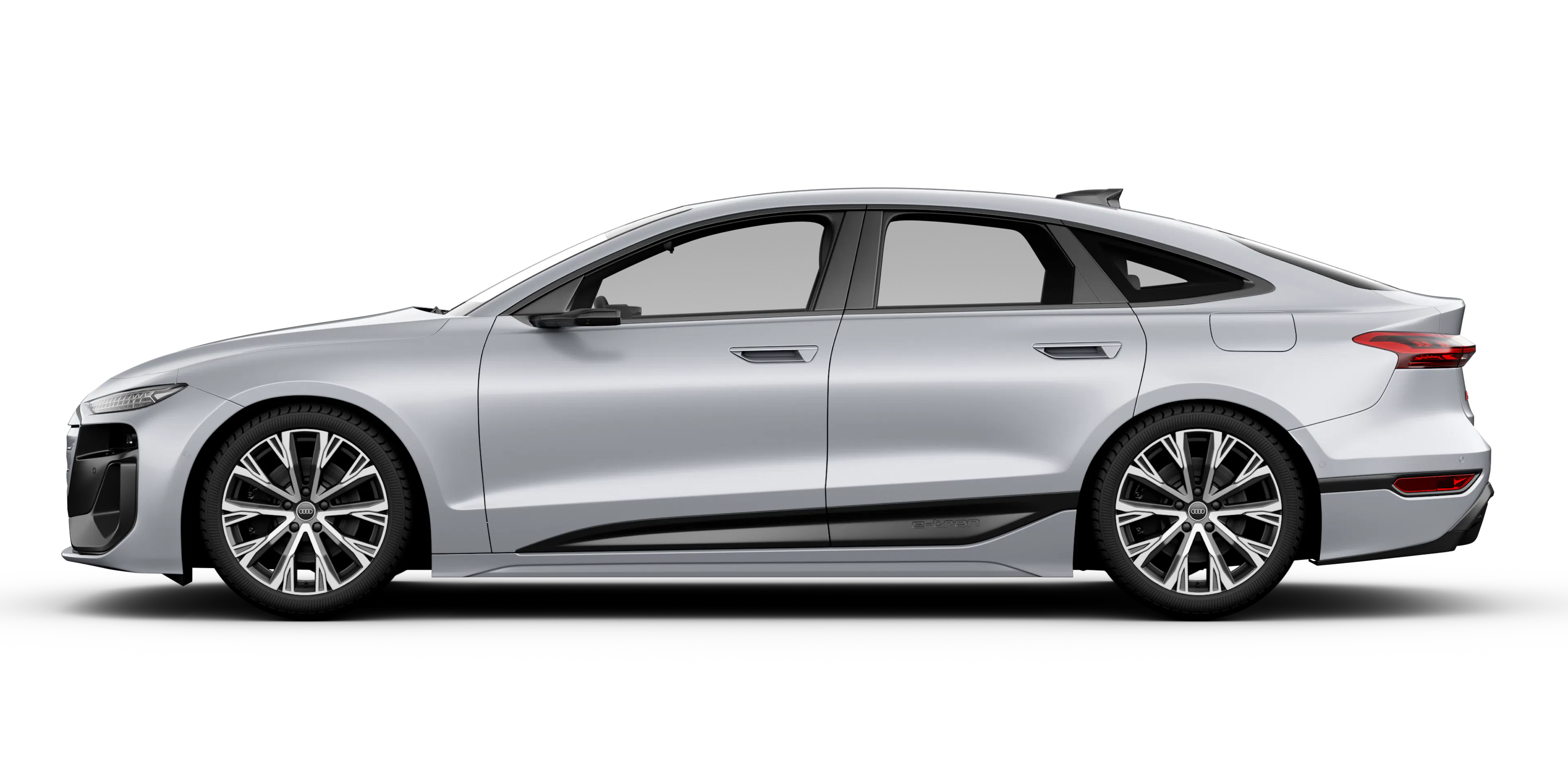 Audi A6 in Silber, seitliche Ansicht