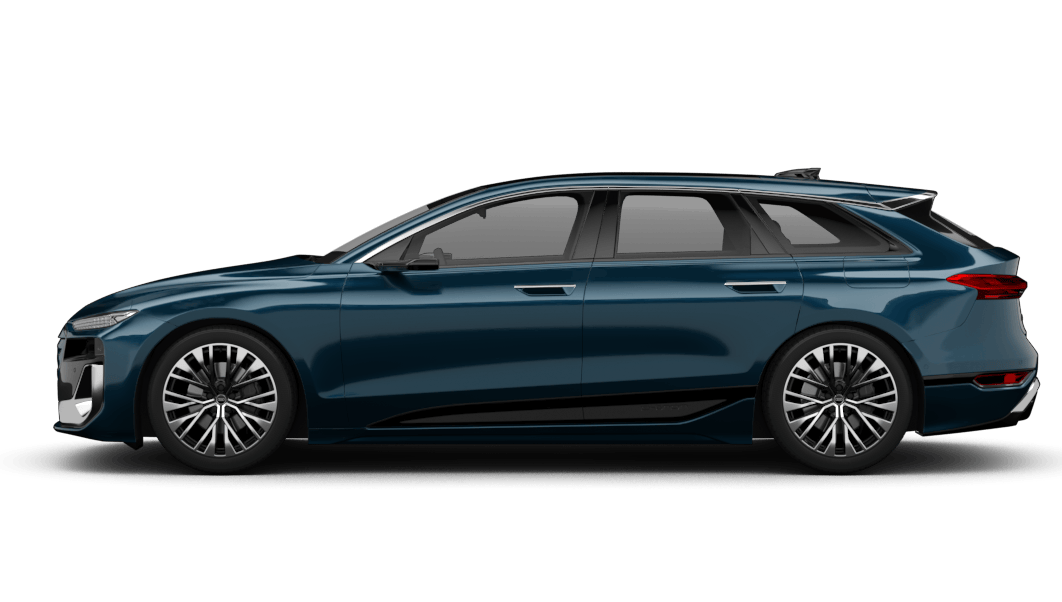 Audi A6 Avant in Petrol, seitliche Ansicht