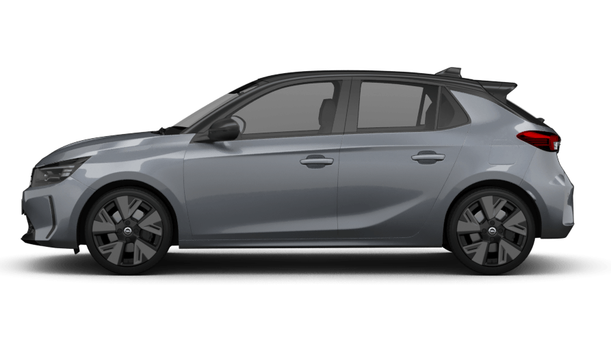 Opel Corsa F in Grau, seitliche Ansicht