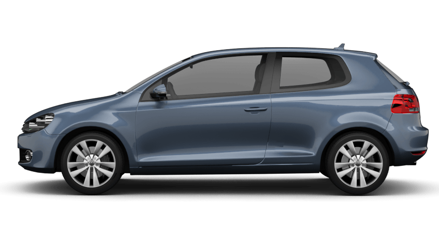 VW Golf 6 in Blau, seitliche Ansicht