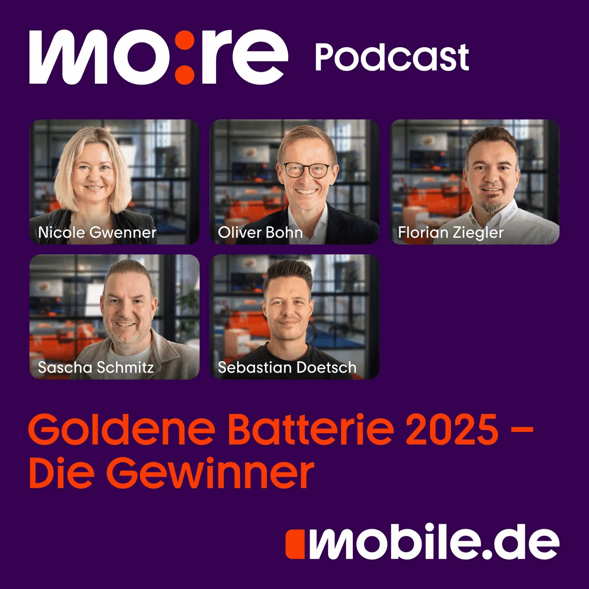Bild zum mo:re Podcast #64 mit den Bilder der Gewinner der Goldenen Batterie 2025