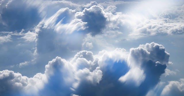 split sky clouds blue