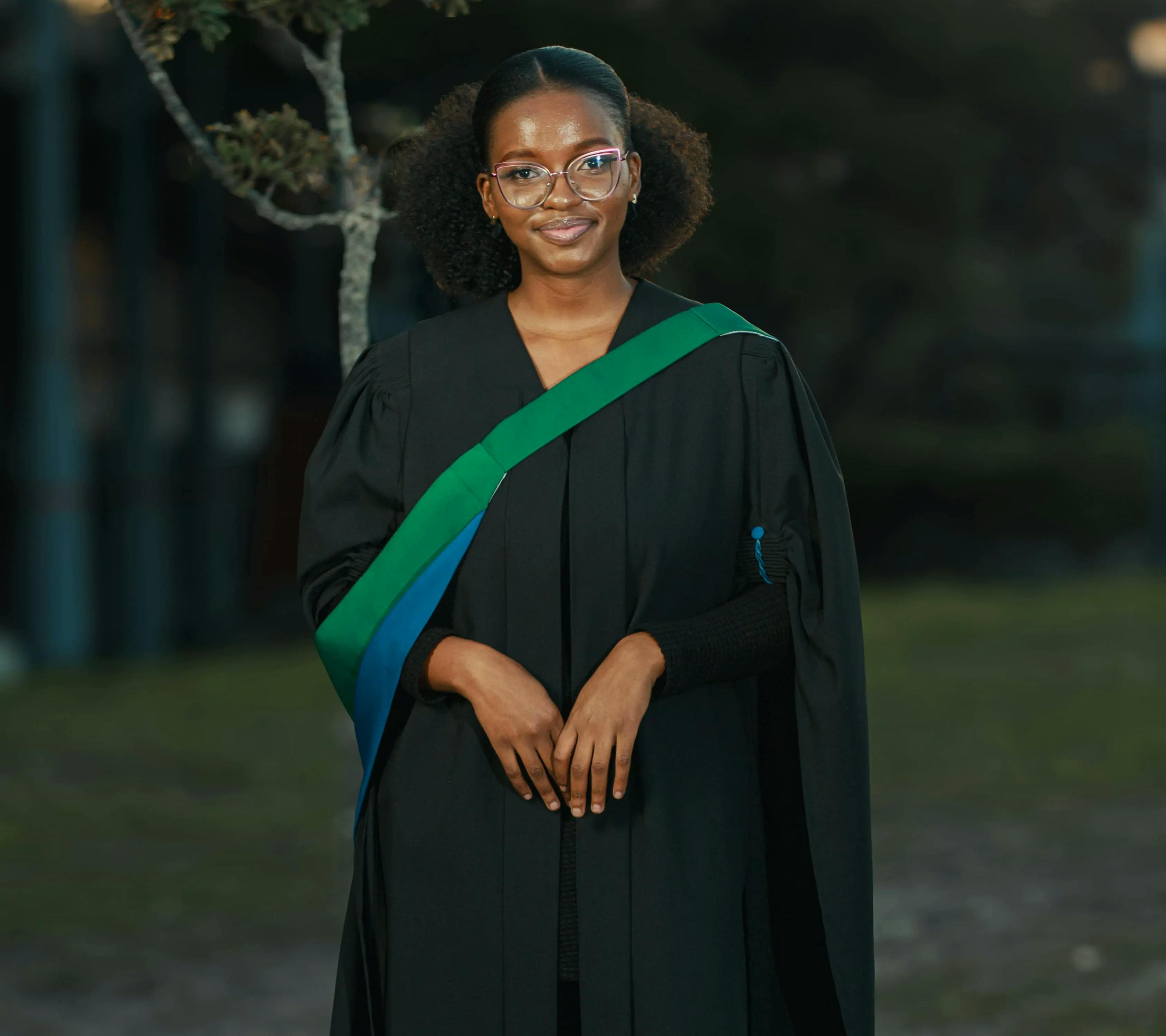 young woman graduating