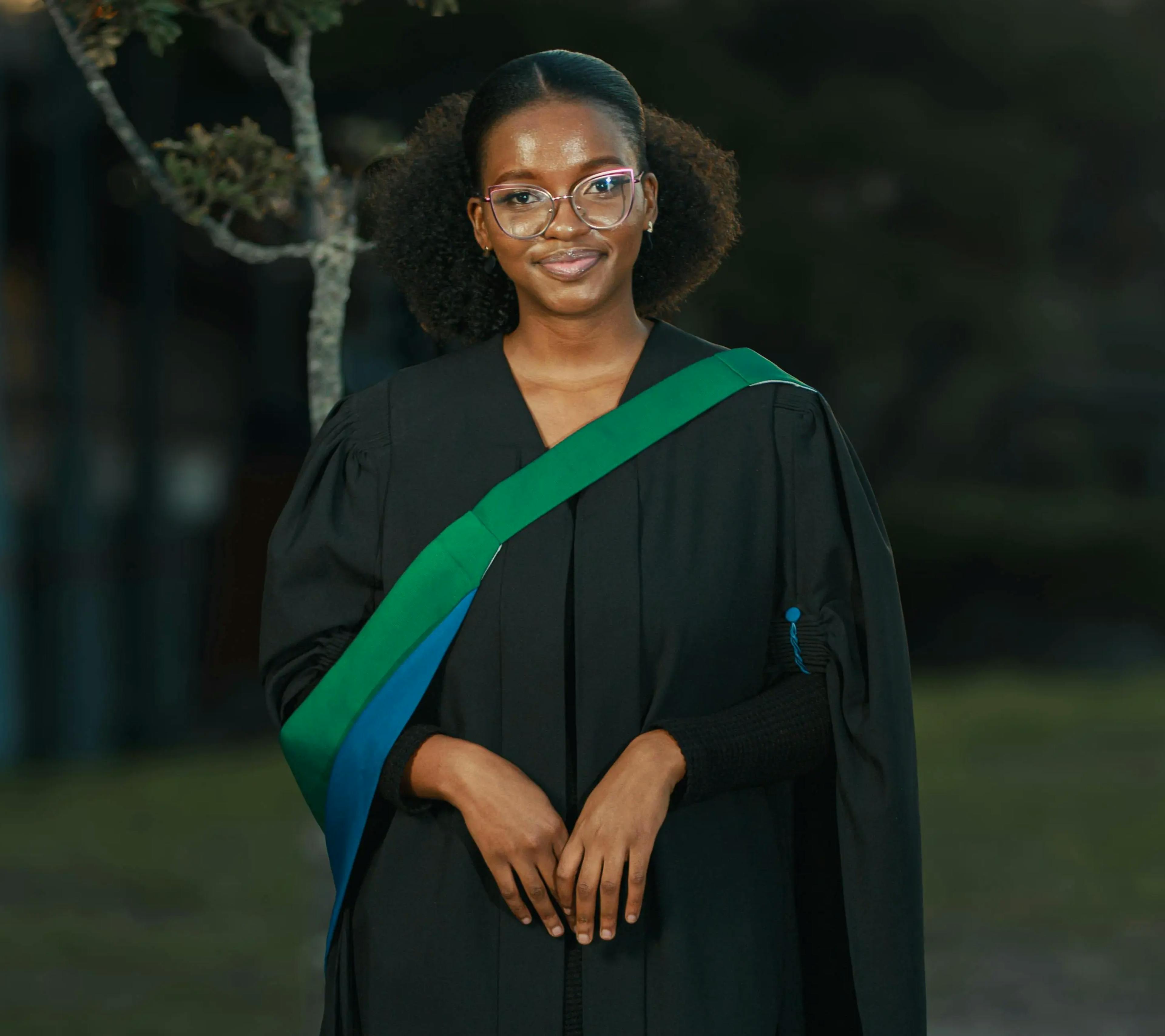 young woman graduating