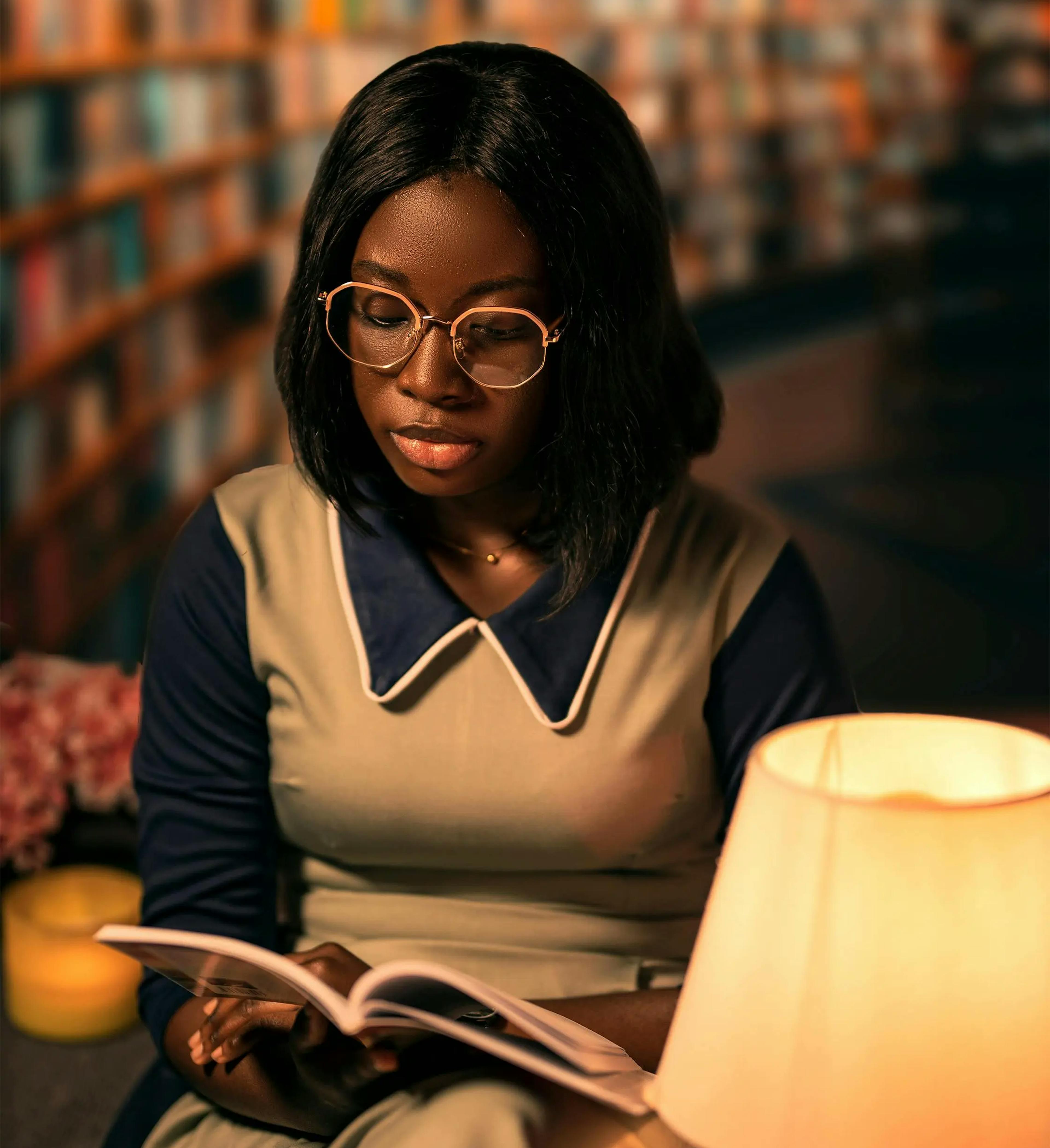 lady reading a book