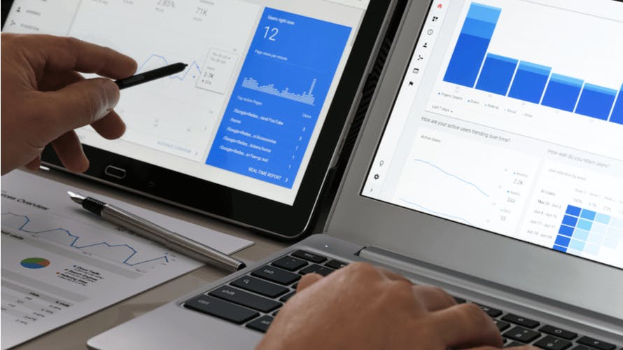 A screen showing keyword performance