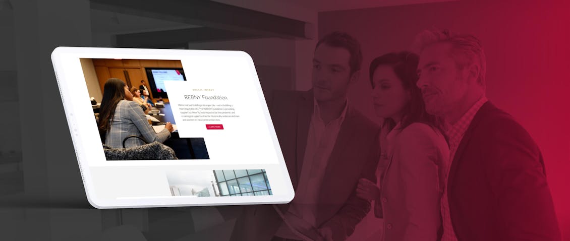 REBNY website screen on tablet