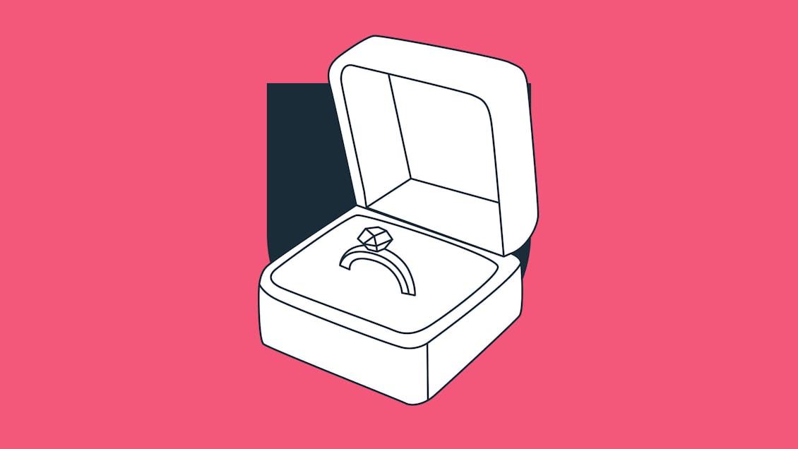 Illustration of engagement ring to convey idea of patient engagement