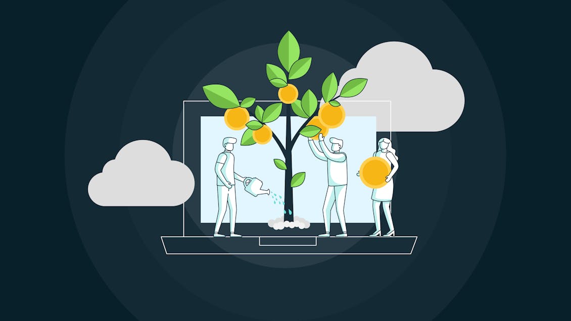 individuals caring for a sprouting tree
