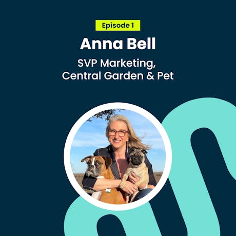 Conscious Conversations graphic with photo of Anna Bell and her dogs