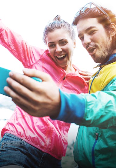 Young people taking a selfie