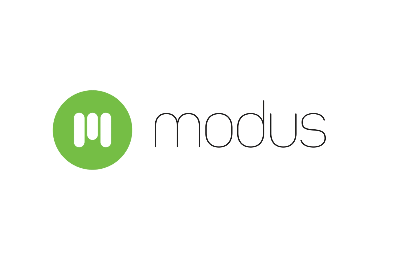 Animation of old Modus logo and new Modus logo