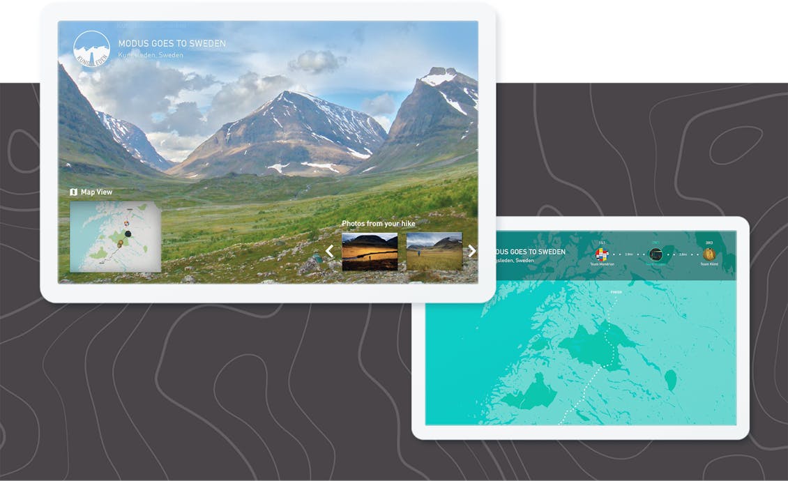 Modivate app screens