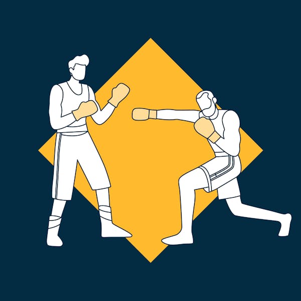 Illustration of men boxing