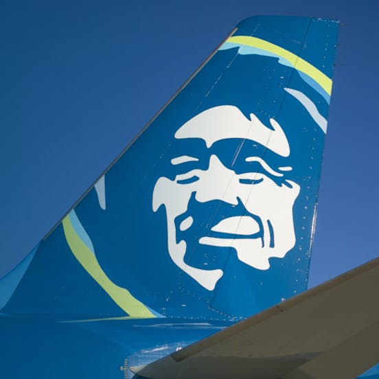 Alaska Airlines plane rear wing