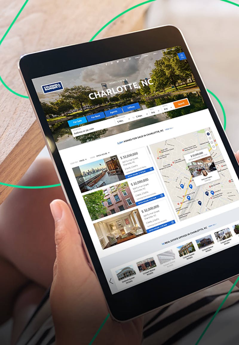 Coldwell Banker app on a tablet 