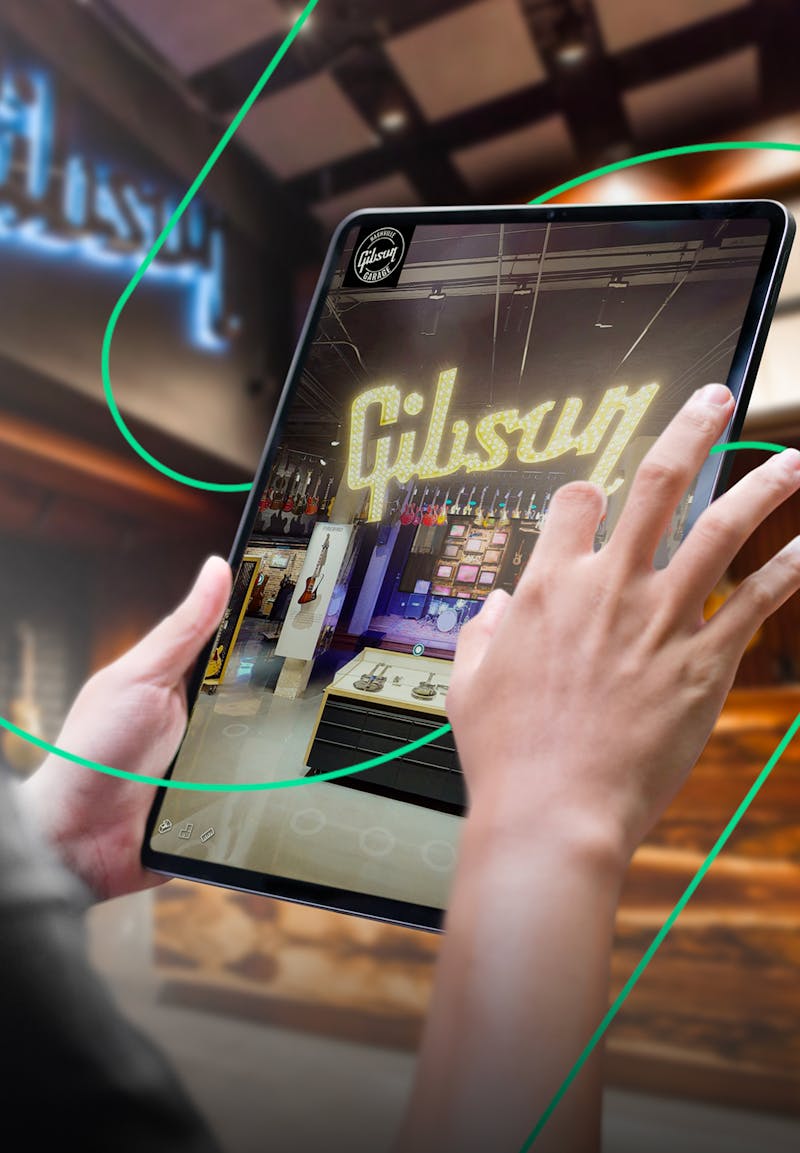 Gibson 3D virtual store experience on a tablet 
