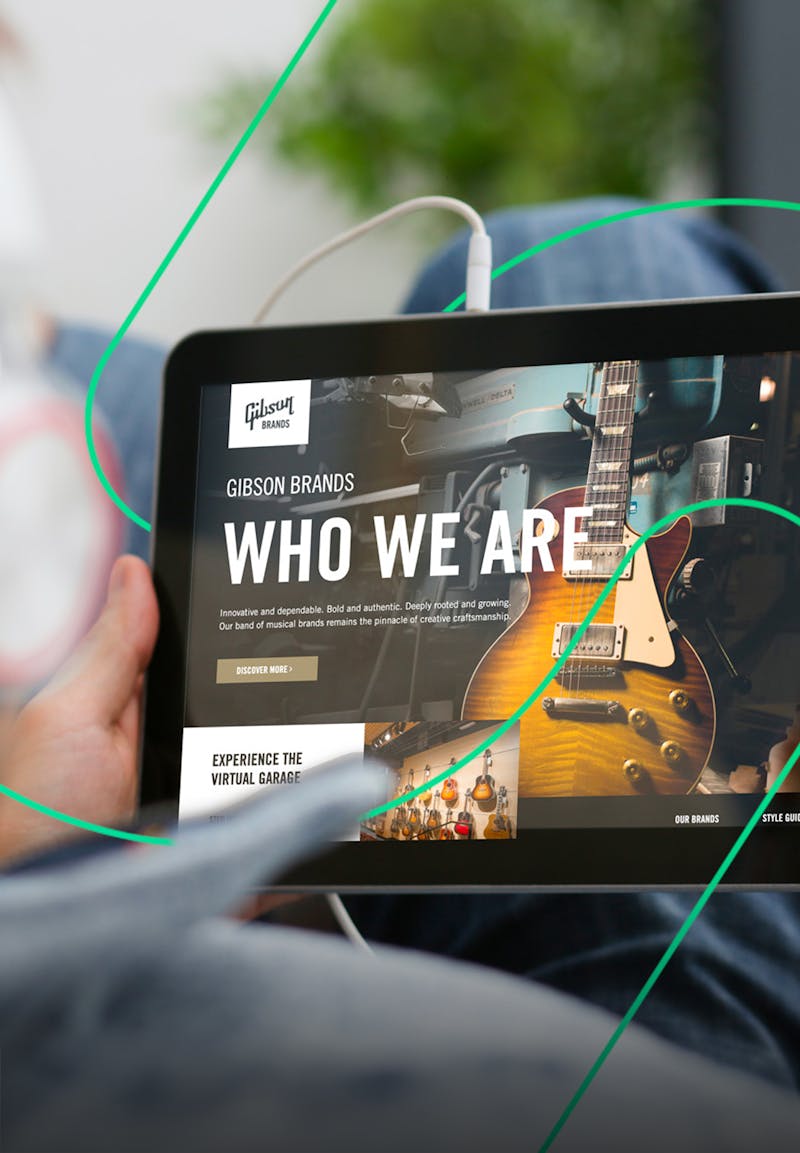 Screen of Gibson Brand Book on a tablet