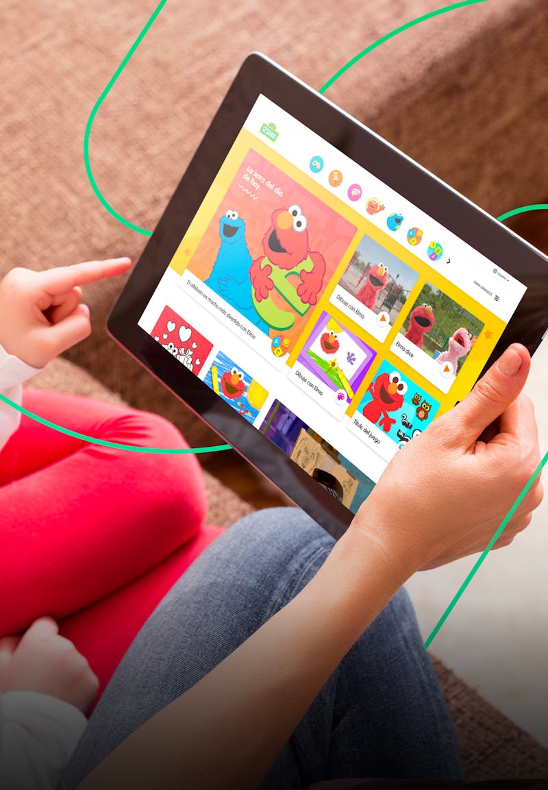 tablet with the Sesame site