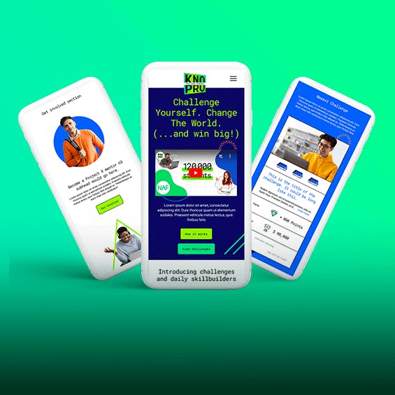 NAF KnoPro site on three phone screens
