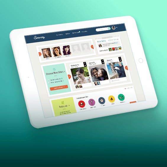 the Sittercity site on a tablet