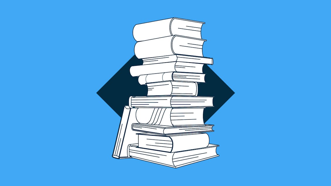 Illustration of a stack of books