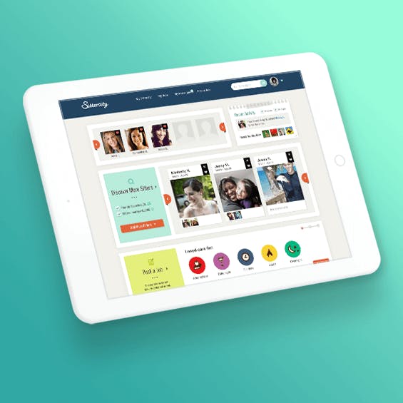 the Sittercity site on a tablet