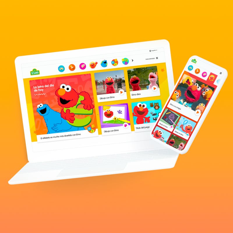 tablet and phone with the Sesame site