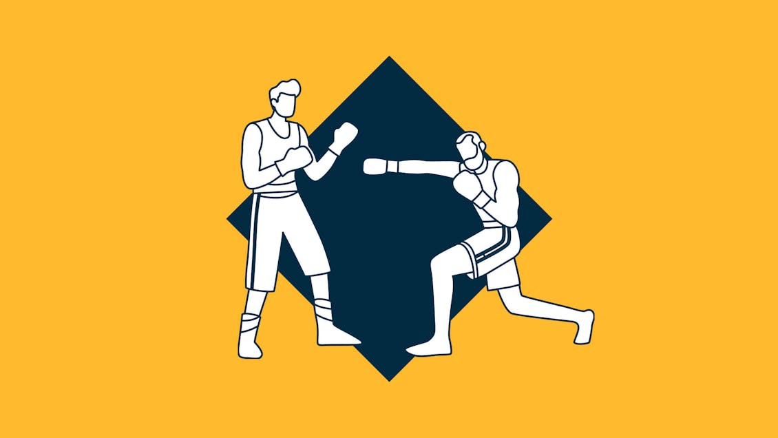 Illustration of men boxing