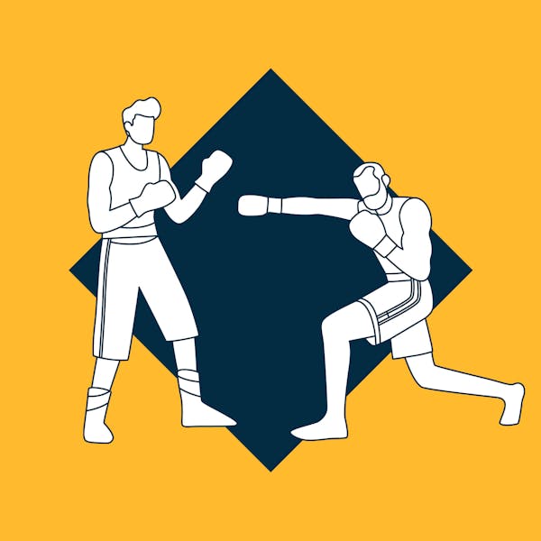 Illustration of men boxing