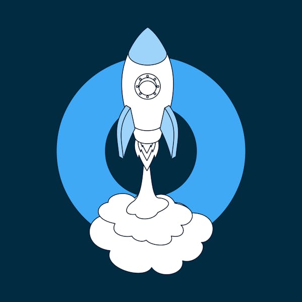 Illustration of a rocket launching