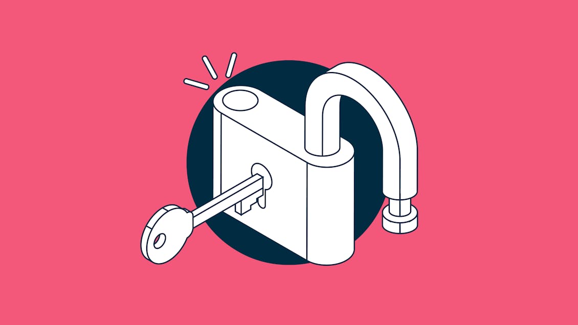 Illustration of a lock and key