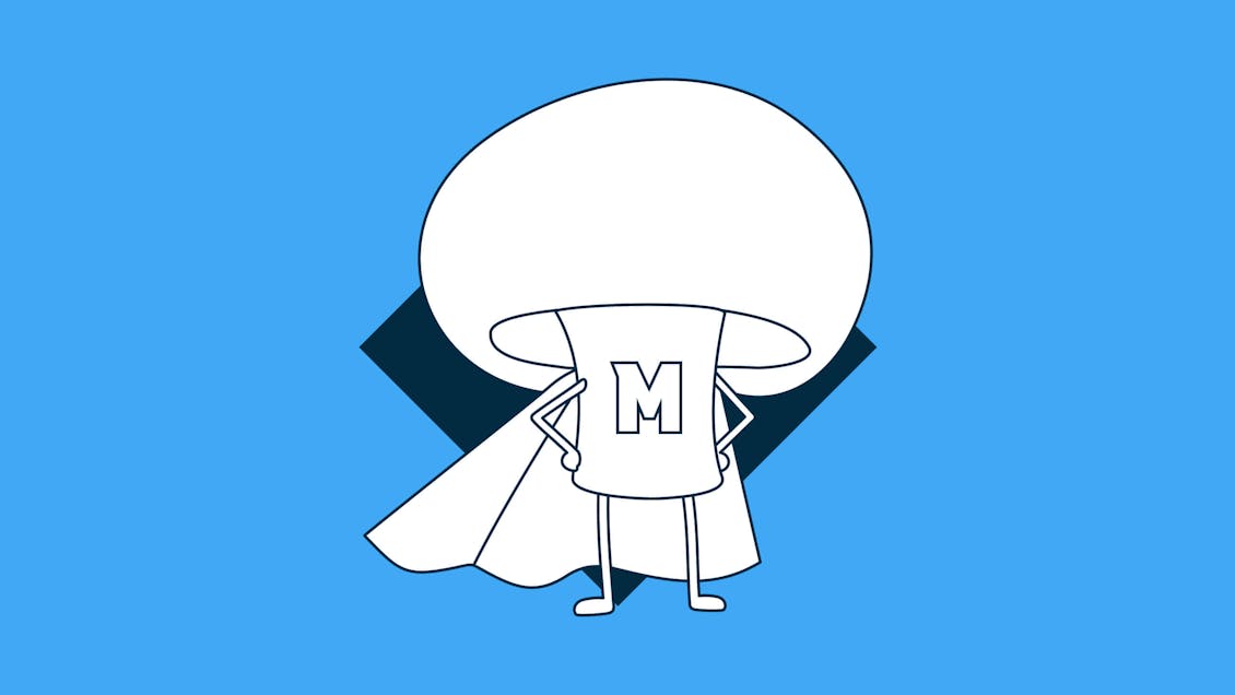 Illustration of a mushroom wearing a cape
