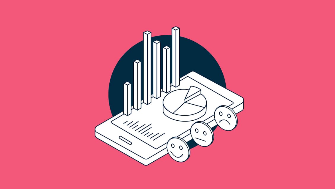 Illustration of a mobile analytics dashboard