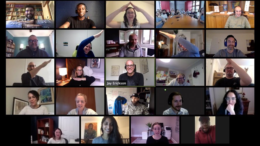 The Modus team in a zoom meeting