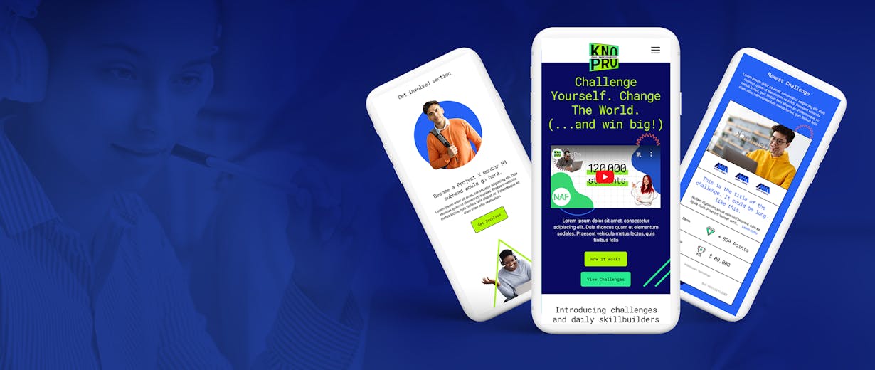 NAF KnoPro site on three phone screens