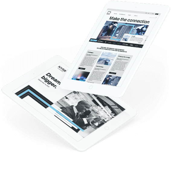 Dashboard interfaces on 2 tablets