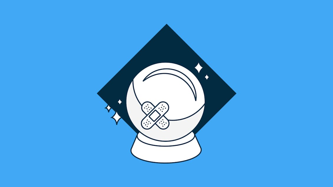 Crystal ball with a bandage