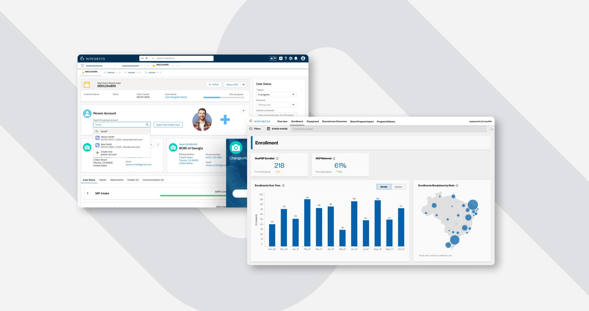Healthcare product screens