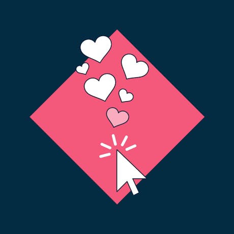 Cursor clicking with hearts