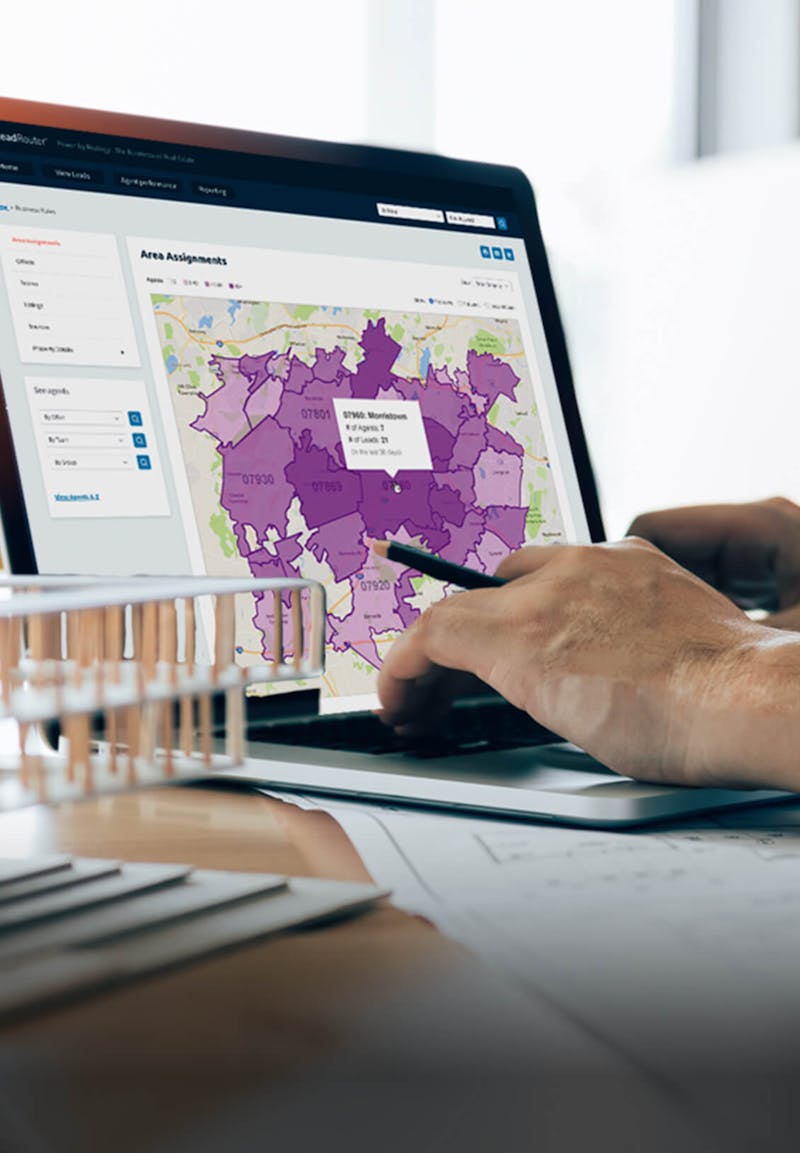 The Realogy tool an a laptop screen
