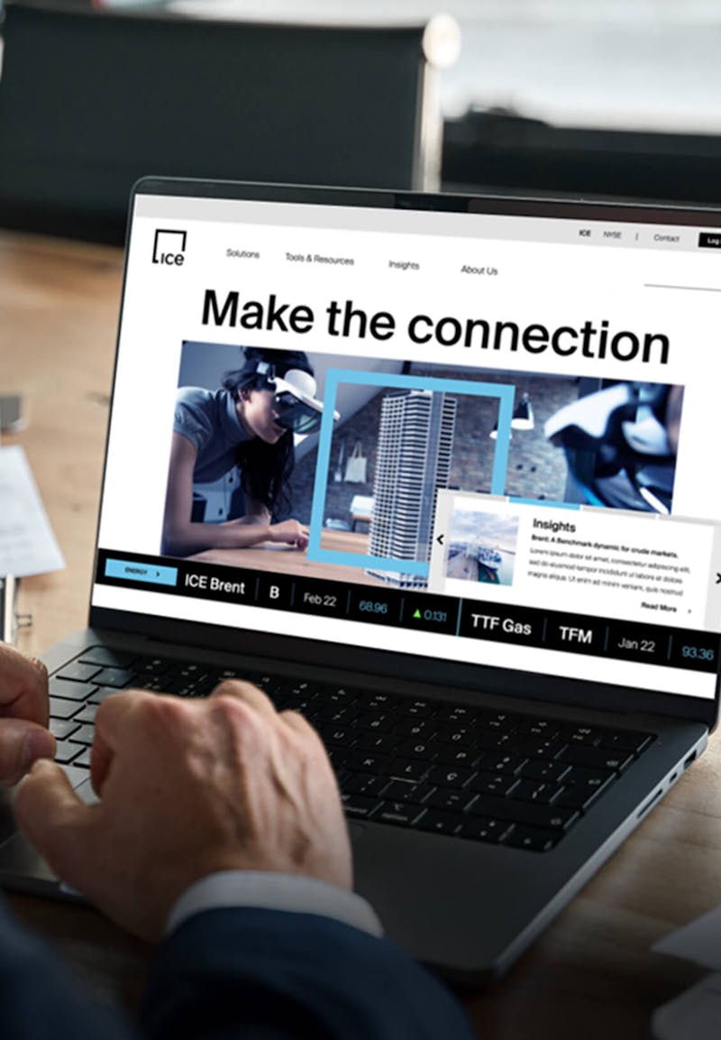 ICE website on a laptop