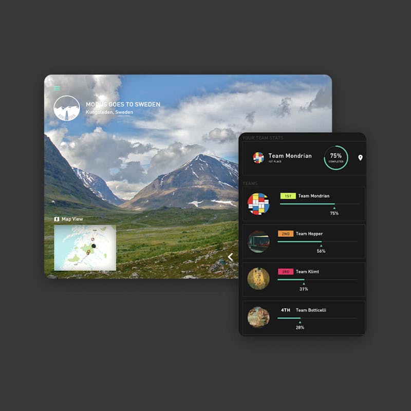 MODIVATE on a tablet and phone screen