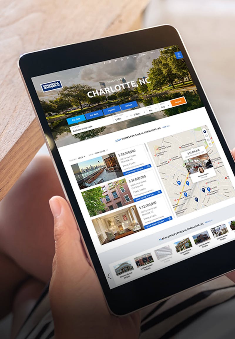 Coldwell Banker app on a tablet