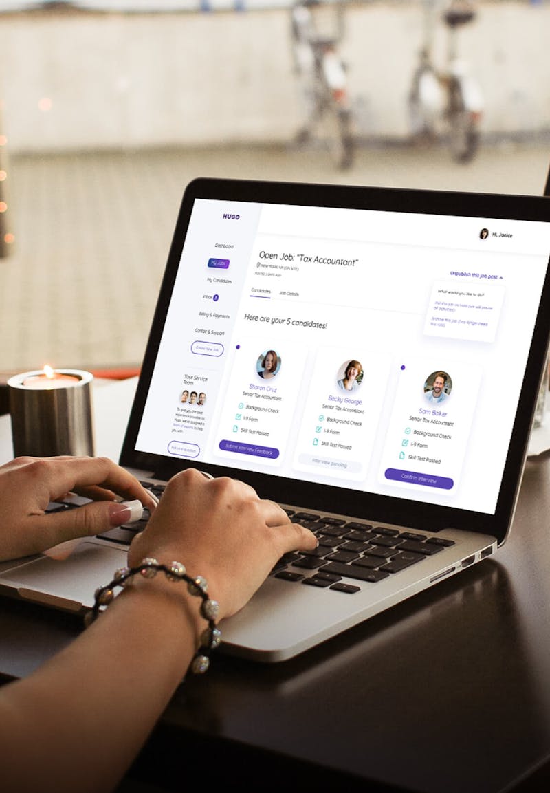 Hugo interface on a laptop