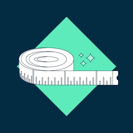 Measuring tape with AI sparkles