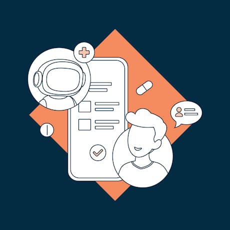 A chat interface between AI and a patient