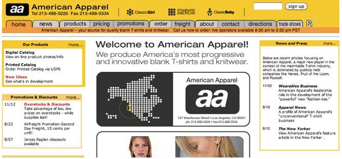 American Apparel c. 2001